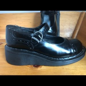 Dr. Martens Mary Jane Buckle Strap Wedges UK 4